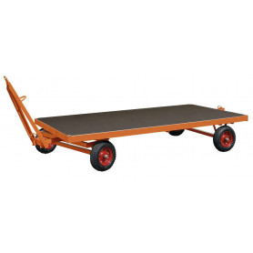 385~Remorque industrielle tractable avec 1 essieu directeur