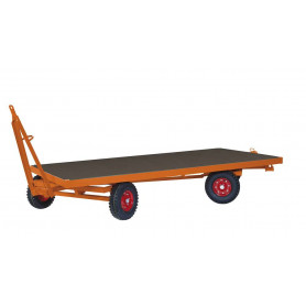 386~Remorque industrielle tractable avec 2 essieux directeurs