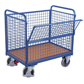 82~Chariot caisse avec parois grillagées