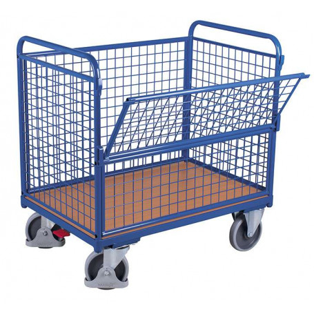 82~Chariot caisse avec parois grillagées