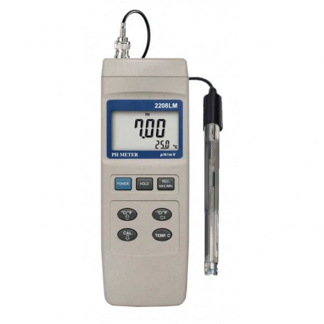 PH-mètre et thermomètre, mesure de pH 0 à pH 14 - 2208LM