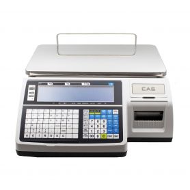 Balance de commerce avec ticket autocollant, 3/6 kg, 1/2g, plateau 380x250 mm